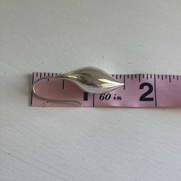 Michael Dawkins 925 Sterling Sculptural Teardrop Drop Earrings - Picture 6 of 6